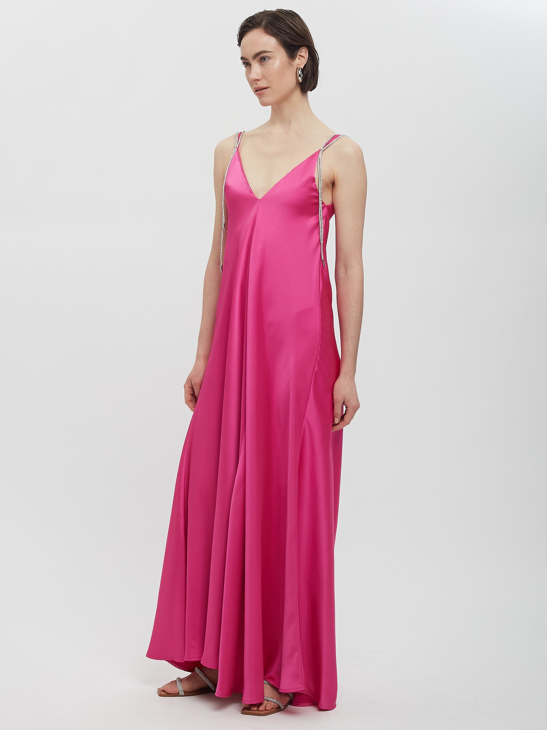 Robe à bretelles en strass