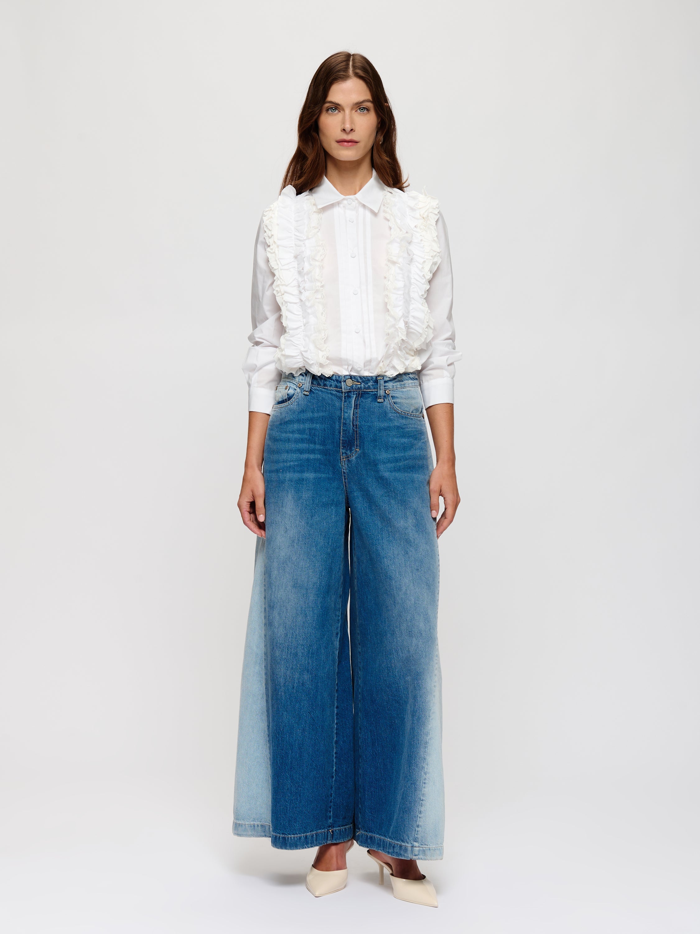 Blouse boutonnée à volants