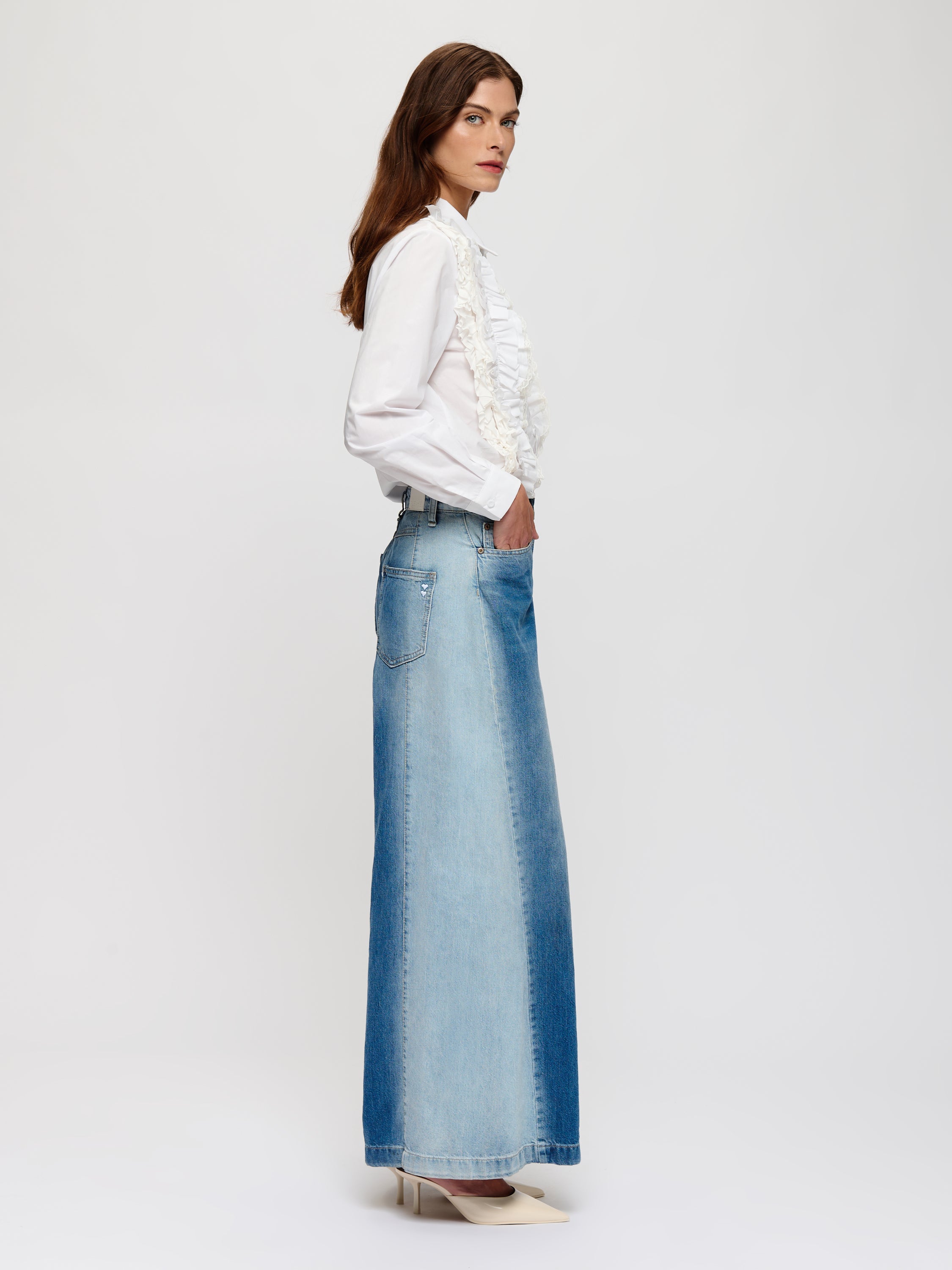 Blouse boutonnée à volants