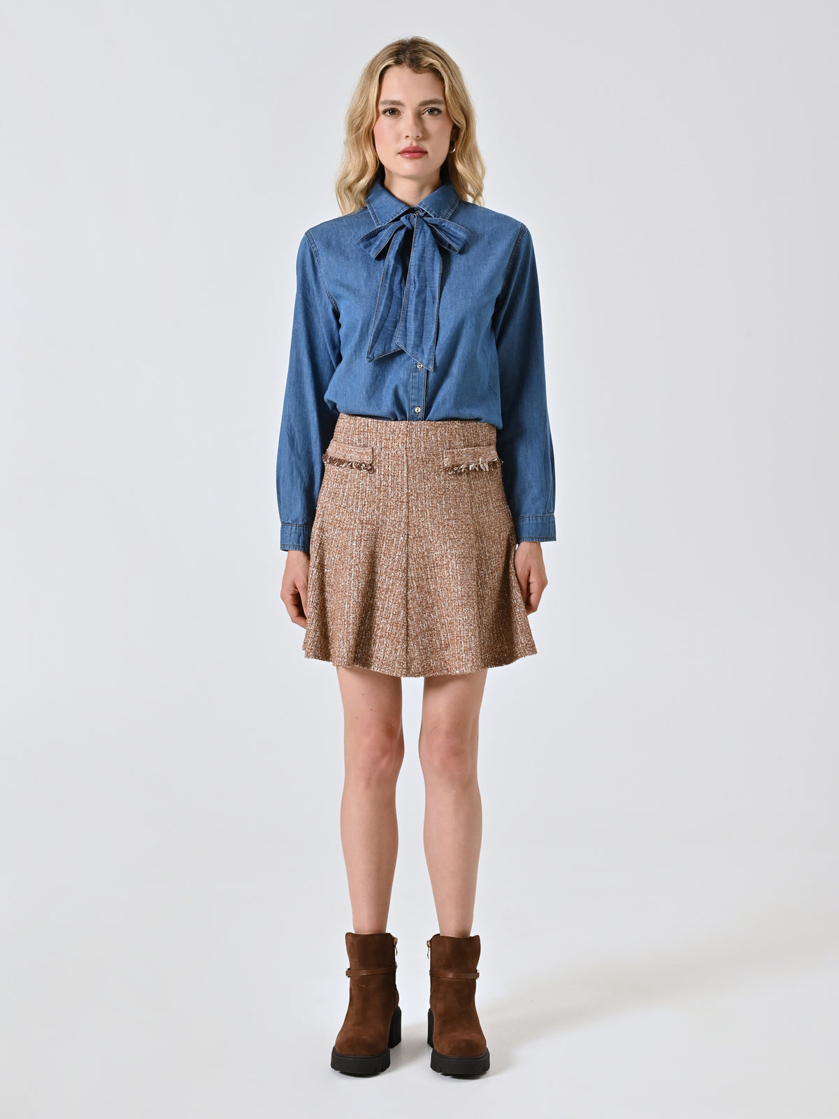 Sequined Tweed Skirt - Maska