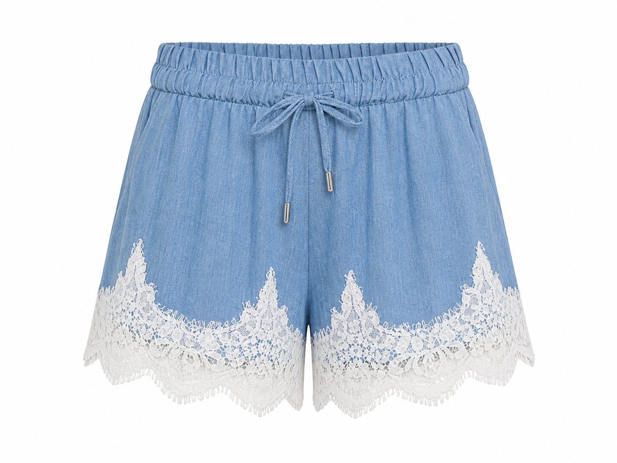 Short Lace Detail Blue