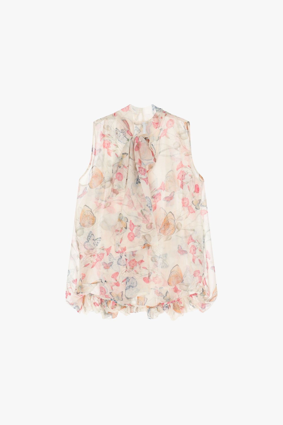 Sleeveless Shirt With Floral Print - Maska