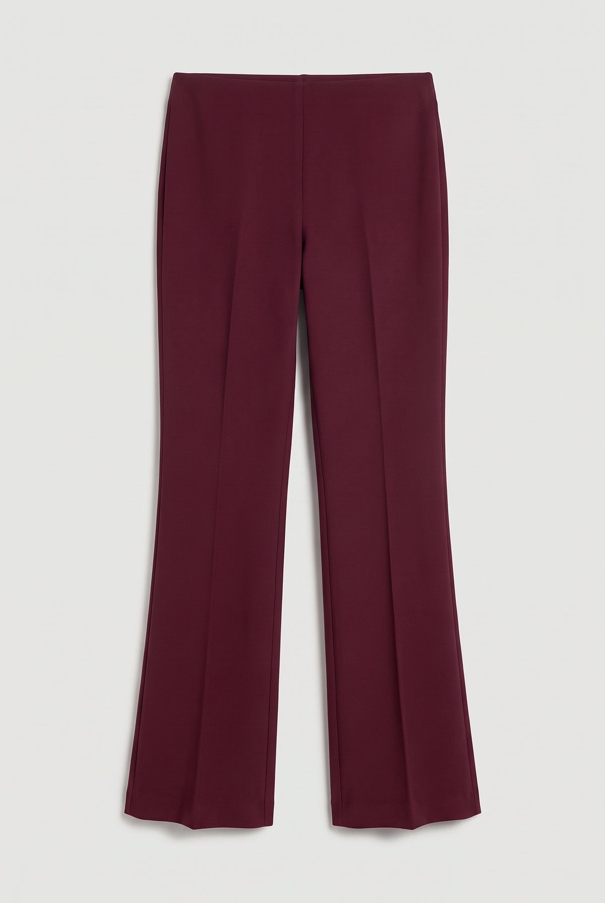 Slim Flare Trousers - Bordeaux - flat lay