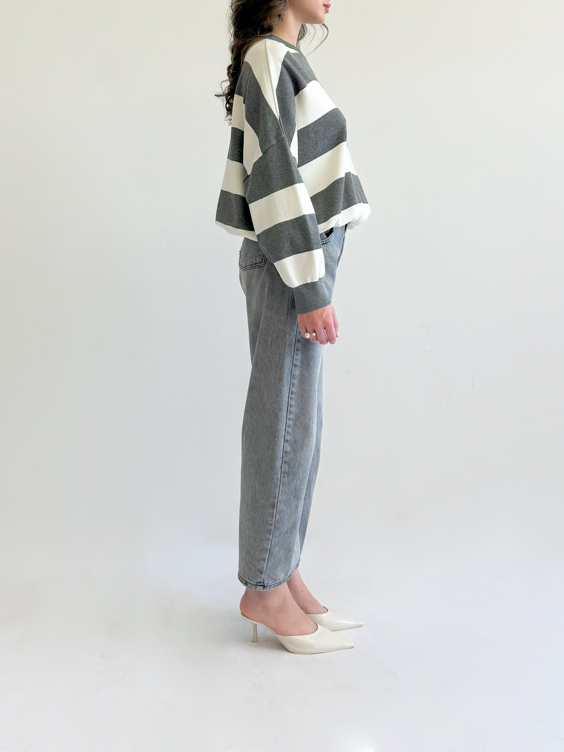 Pull en tricot rayé