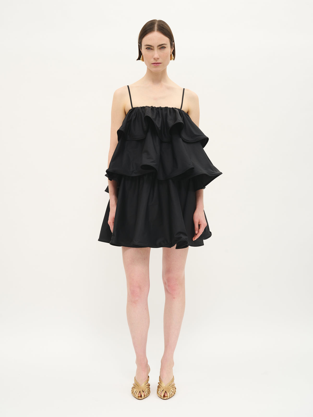 Tiered Ruffle Cotton Mini Dress - Maska