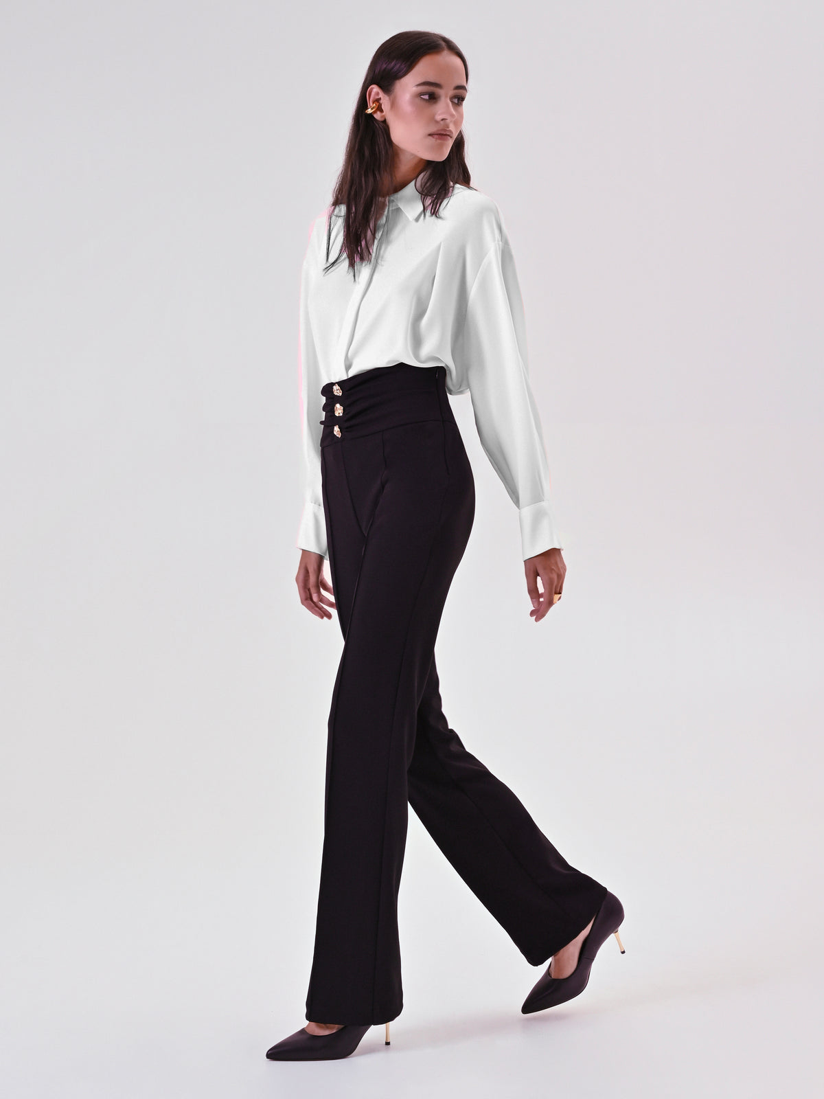 Trousers with Decorative Buttons - Maska