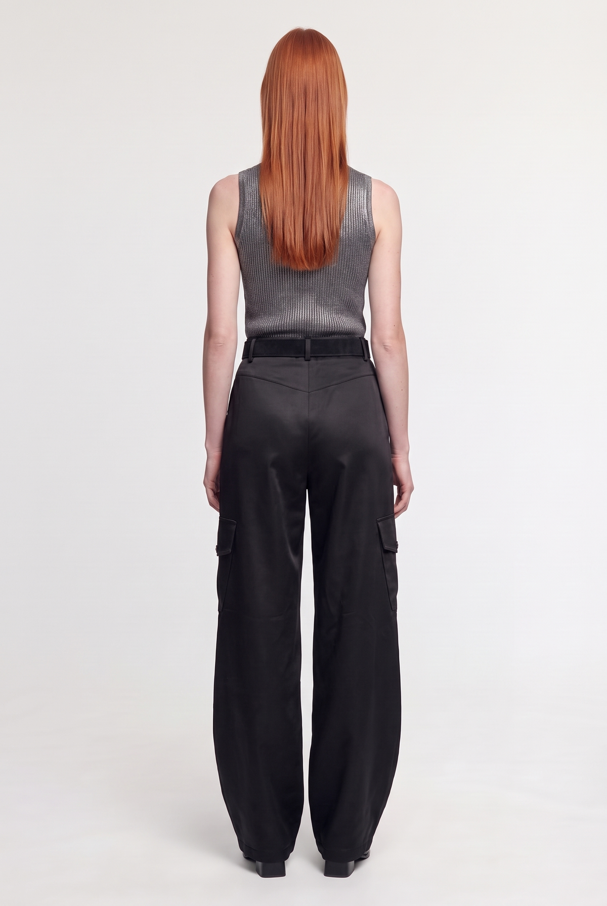 Utility Cargo Pants - Black - back view