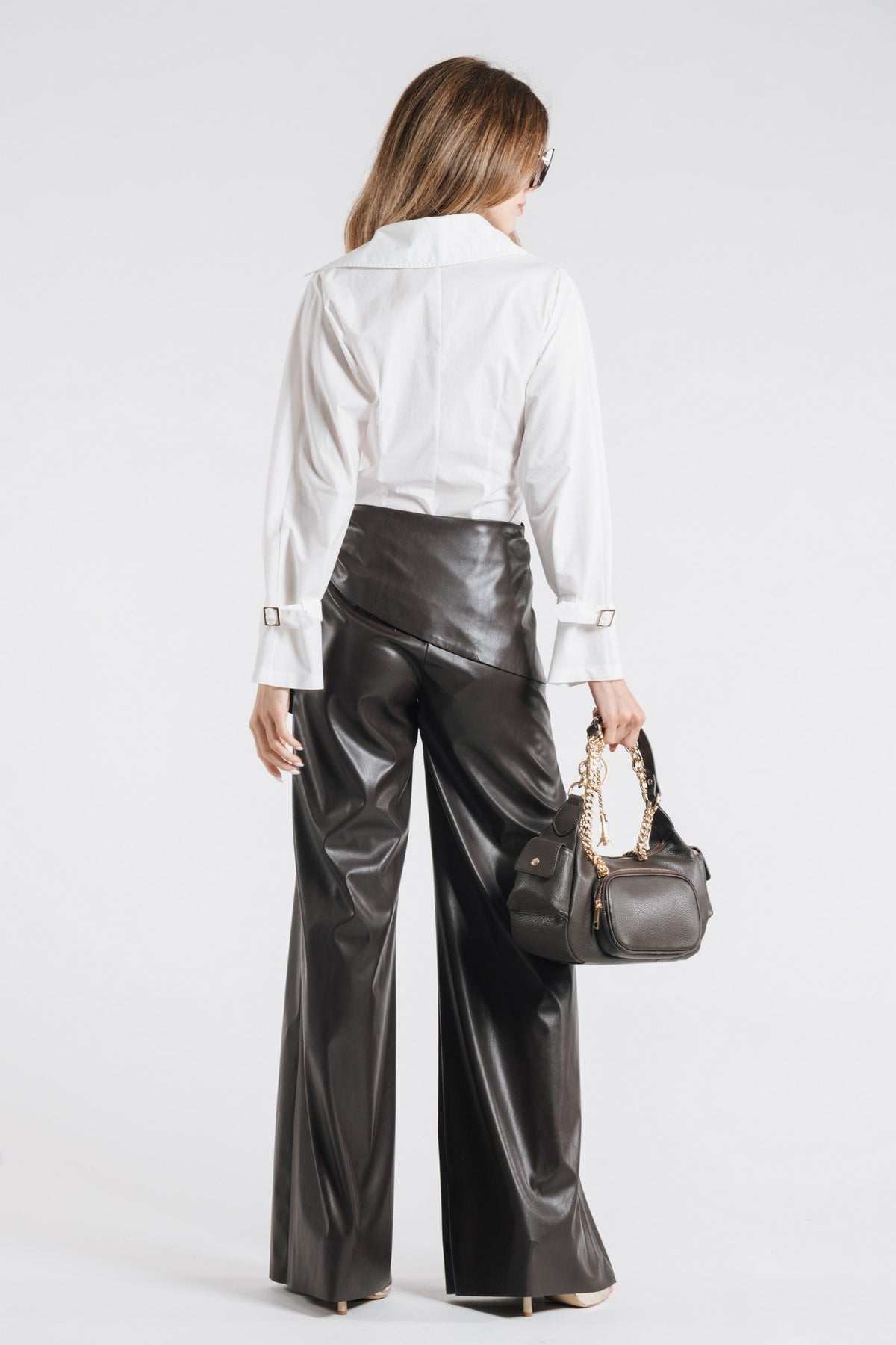 Wrap Faux Leather Trousers - Maska