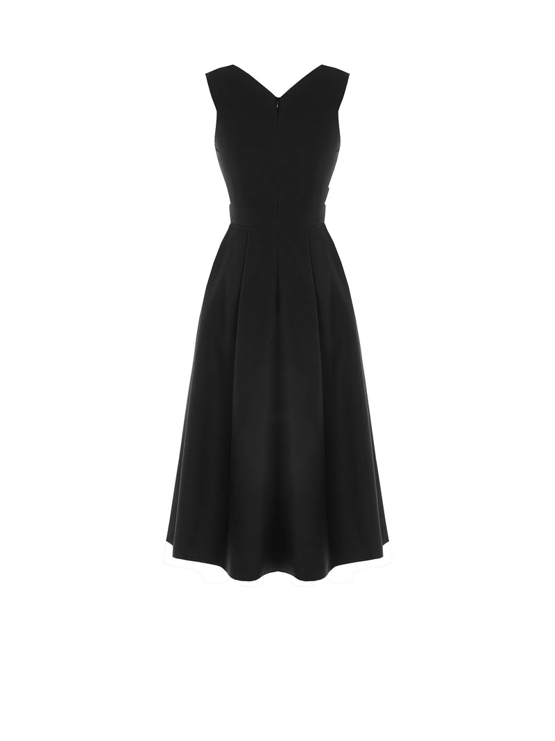 Midi Dress with Crossover Detail