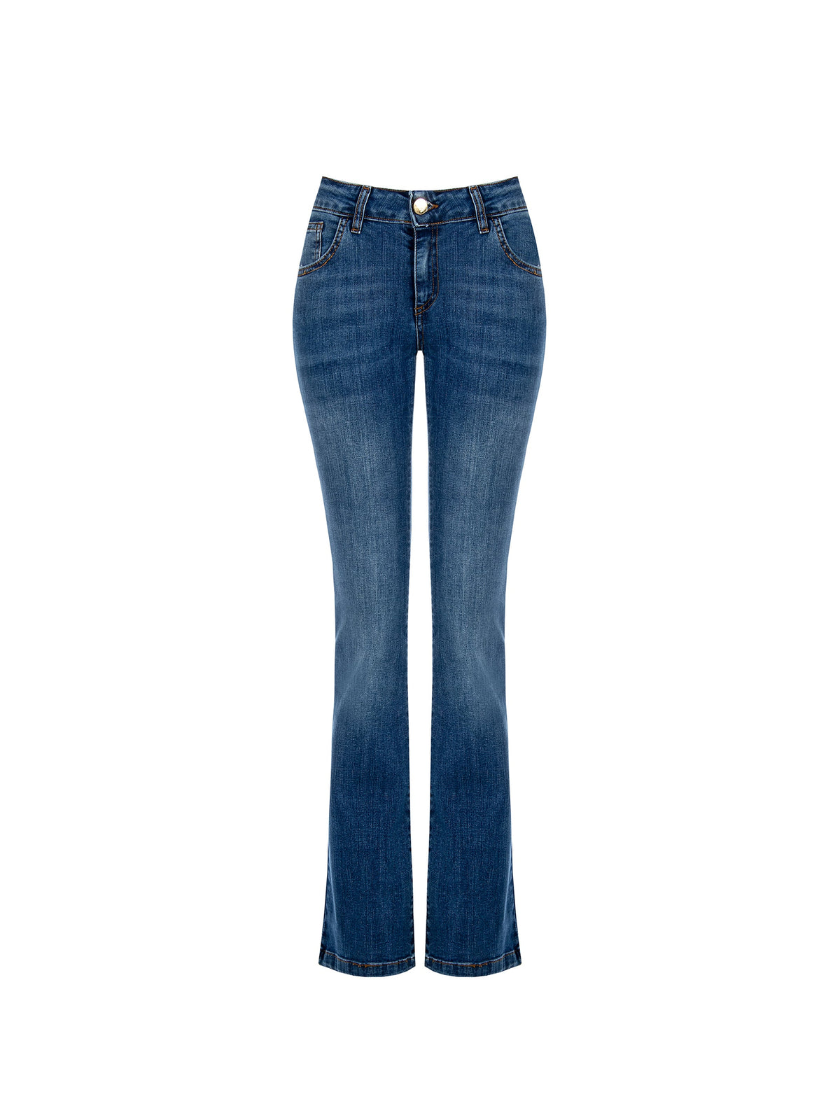 Flared Jeans with Rhinestone Pocket