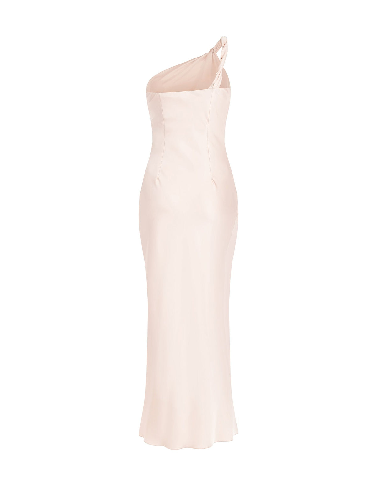 Long Dress with Satin Slip with a Single Rolled Shoulder Strap