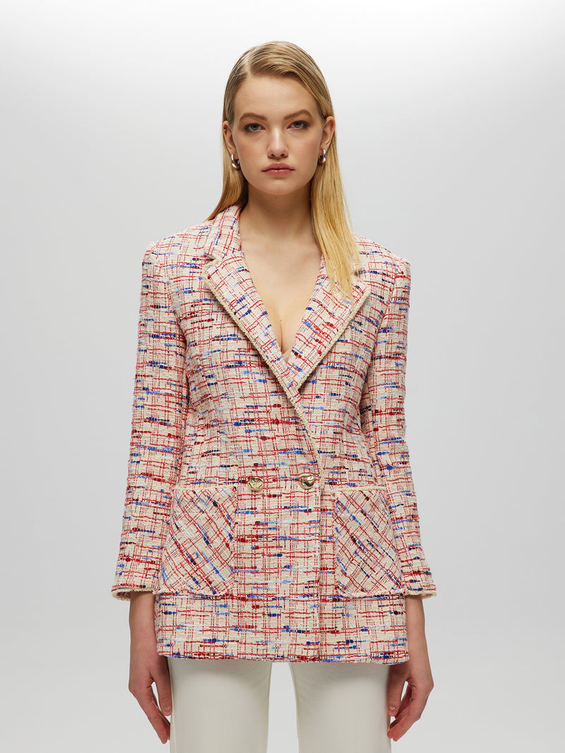 Blazer croisé en tweed