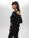 Asymmetrical Cut Out Ribbed Sweater O/S SWEATER Maska