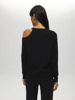 Asymmetrical Cut Out Ribbed Sweater O/S SWEATER Maska