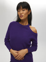 Asymmetrical Cut Out Ribbed Sweater O/S VIOLET SWEATER Maska