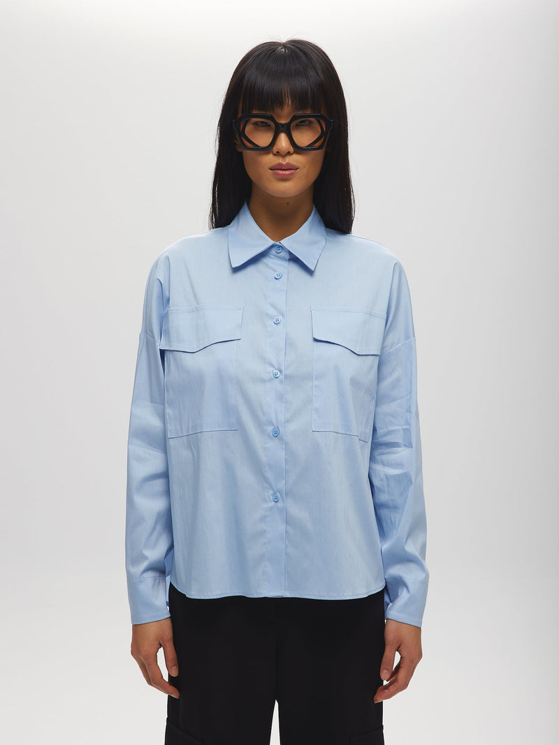 Basic button down shirt S BLUE Shirts & Tops Maska