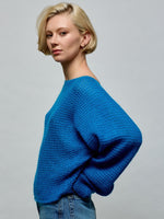 Bat Sleeves Knit Sweater O/S BLUE SWEATER Maska