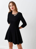 Black Dress decorated with a chain BLACK DRESS Maska