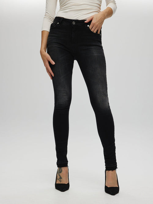 Black Washed Out Distressed Jeans O/S BLACK PANTS Maska
