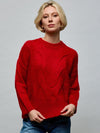 Cable Knit Sweater O/S RED SWEATER Maska