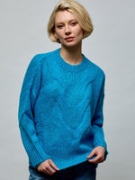 Cable Knit Sweater O/S TURQUOISE SWEATER Maska