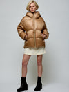Camel Quilted Puffer 38 CAMEL COAT Maska