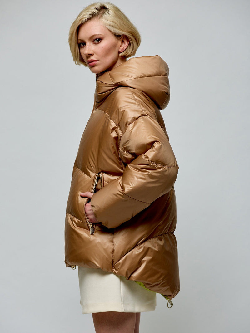 Camel Quilted Puffer CAMEL COAT Maska