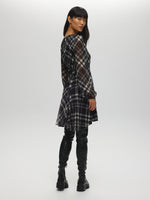 Robe en satin fluide à carreaux ROBE NOIRE Maska