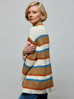 Distressed Striped Sweater O/S ORANGE SWEATER Maska