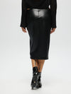 Faux Leather Skirt with Cut Out Detail BLACK SKIRT Maska