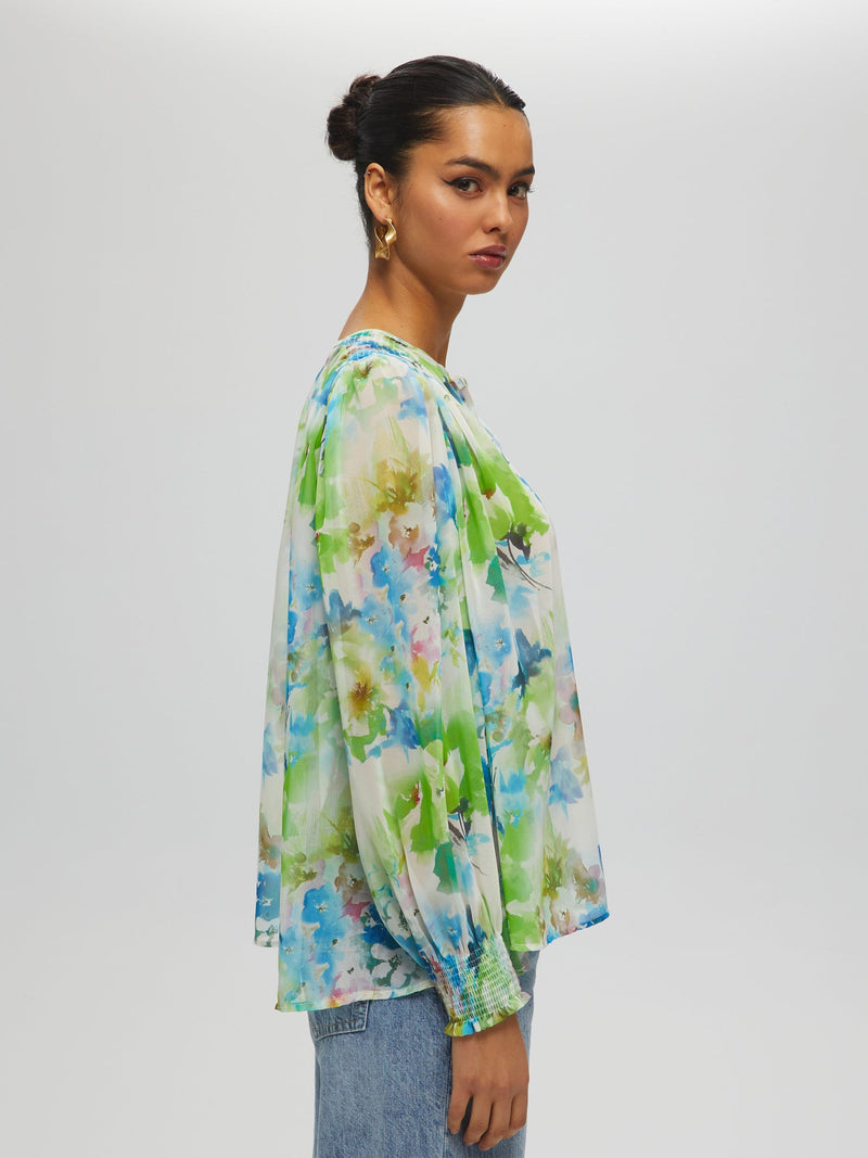 Chemisier transparent à imprimé floral MULTI Chemises et hauts Maska