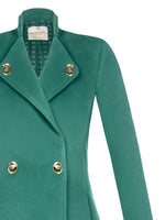 Green Wool Double Breasted Coat GREEN COAT Maska