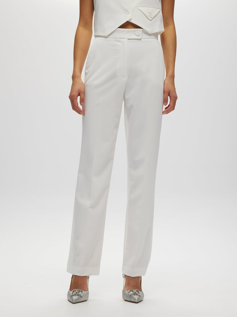 High waisted trousers XS WHITE suit pant Maska