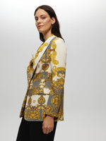Houndstooth and Baroque Print Blazer BEIGE BLAZER Maska