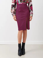 Jupe Longuette en Chevron Jacquard SKIRT FUCHSIA Maska