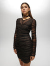 Mesh Animal Print Dress BLACK DRESS Maska