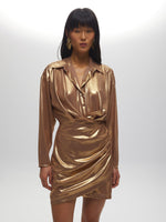 Metallic wrap dress S GOLD DRESS Maska