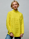 Mock Neck Cable Sweater O/S YELLOW SWEATER Maska