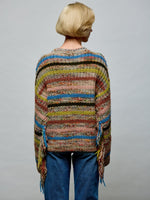 Multicolor Fringe Knit Sweater O/S MULTICOLOR SWEATER Maska