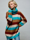 Oversized Striped Knit Sweater O/S BLUE SWEATER Maska
