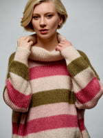 Oversized Striped Knit Sweater O/S PINK SWEATER Maska