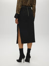 Pencil Skirt with Rhinestone Belt BLACK SKIRT Maska