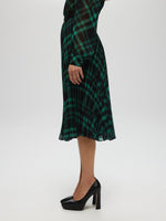 Plaid Pleated Skirt GREEN SKIRT Maska