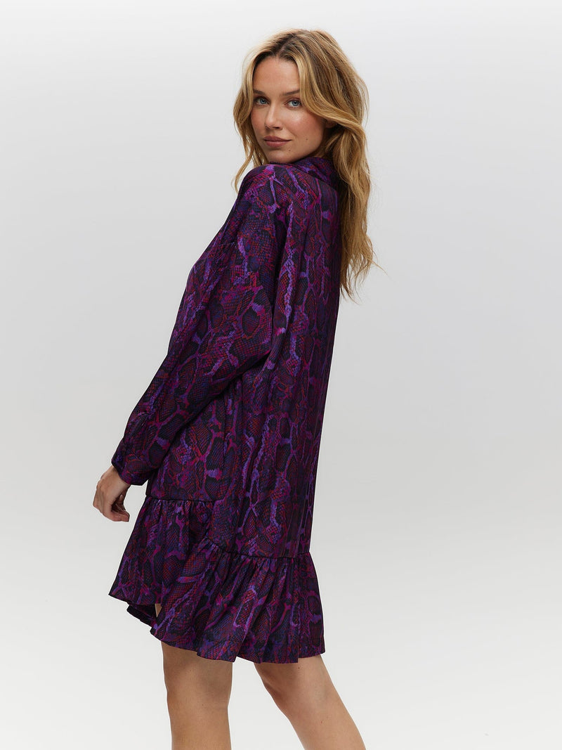 Printed Ruffle Hem Dress VIOLET DRESS Maska