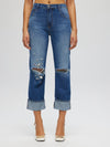 Rhinestone ripped jeans XS BLUE PANTS Maska