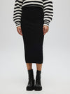 Ribbed Pencil Skirt S BLACK SKIRT Maska