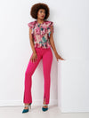 Ruffled floral blouse PINK TOP Maska