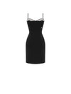 Sheath Dress in Scuba Crêpe with Rhinestones S BLACK DRESS Maska