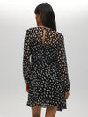 Sheer Polka Dot Print Dress BLACK DRESS Maska