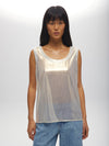 Shimmer metallic camisole S IVORY TOP Maska